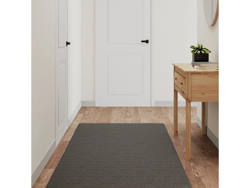 Zev  Tapis de couloir anthracite 80x180 cm