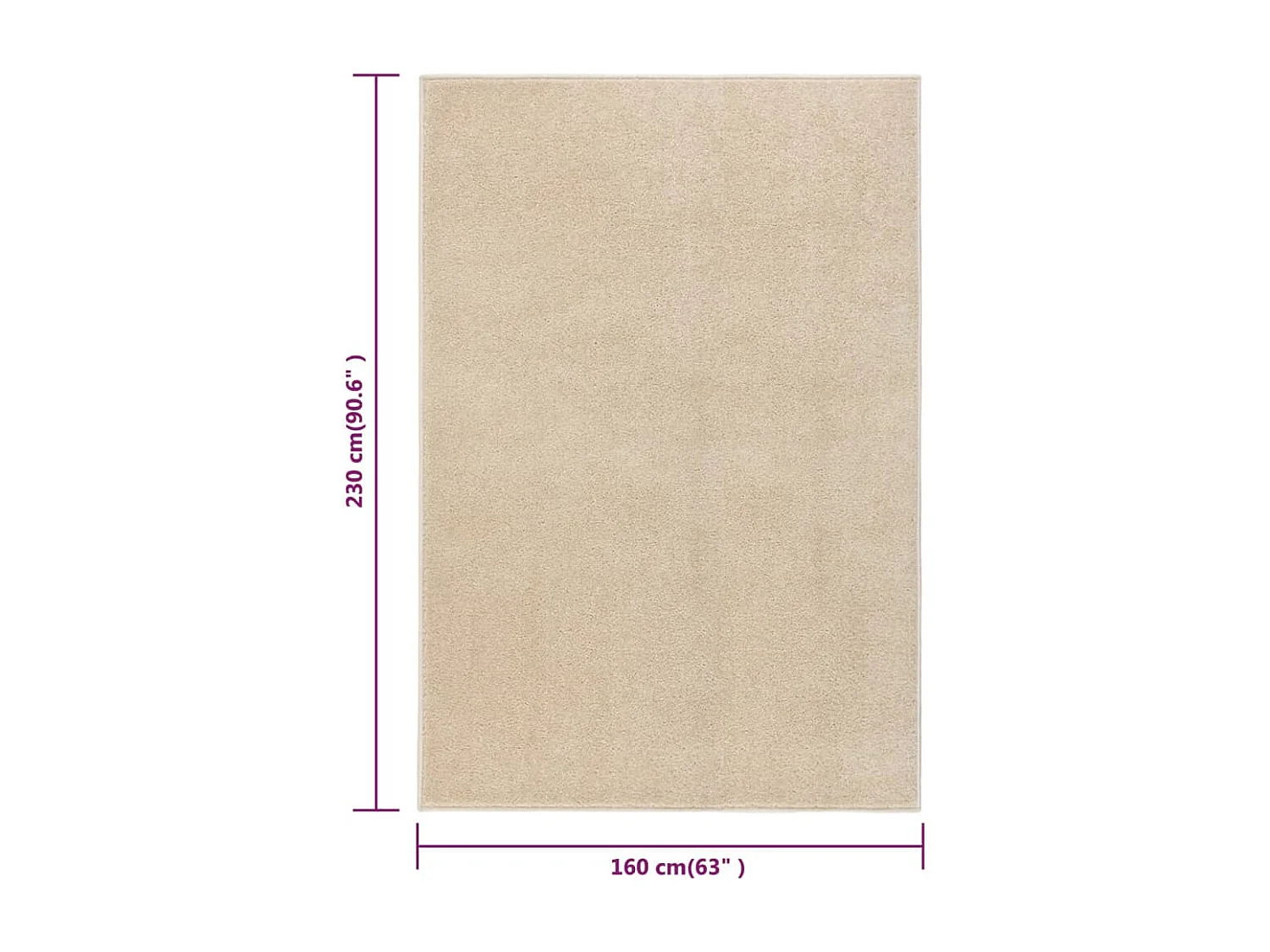 Phoebe  Tapis à poils courts 160x230 cm Beige