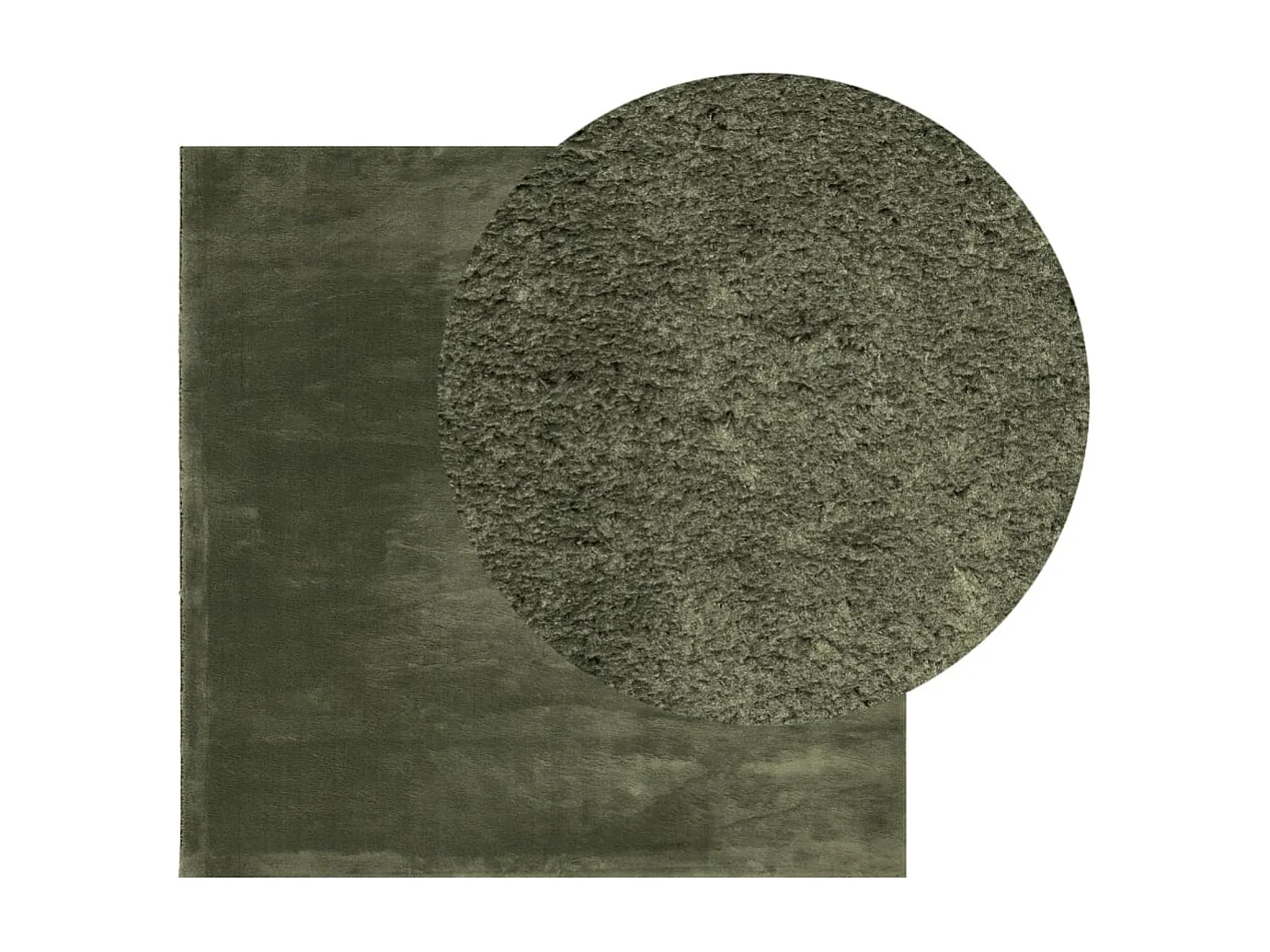 Hester  Vloerkleed HUARTE laagpolig zacht wasbaar 160x160 cm bosgroen