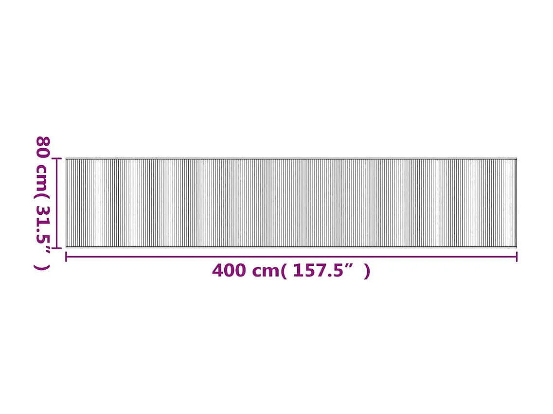Senad  Teppich Rechteckig Schwarz 80x400 cm Bambus