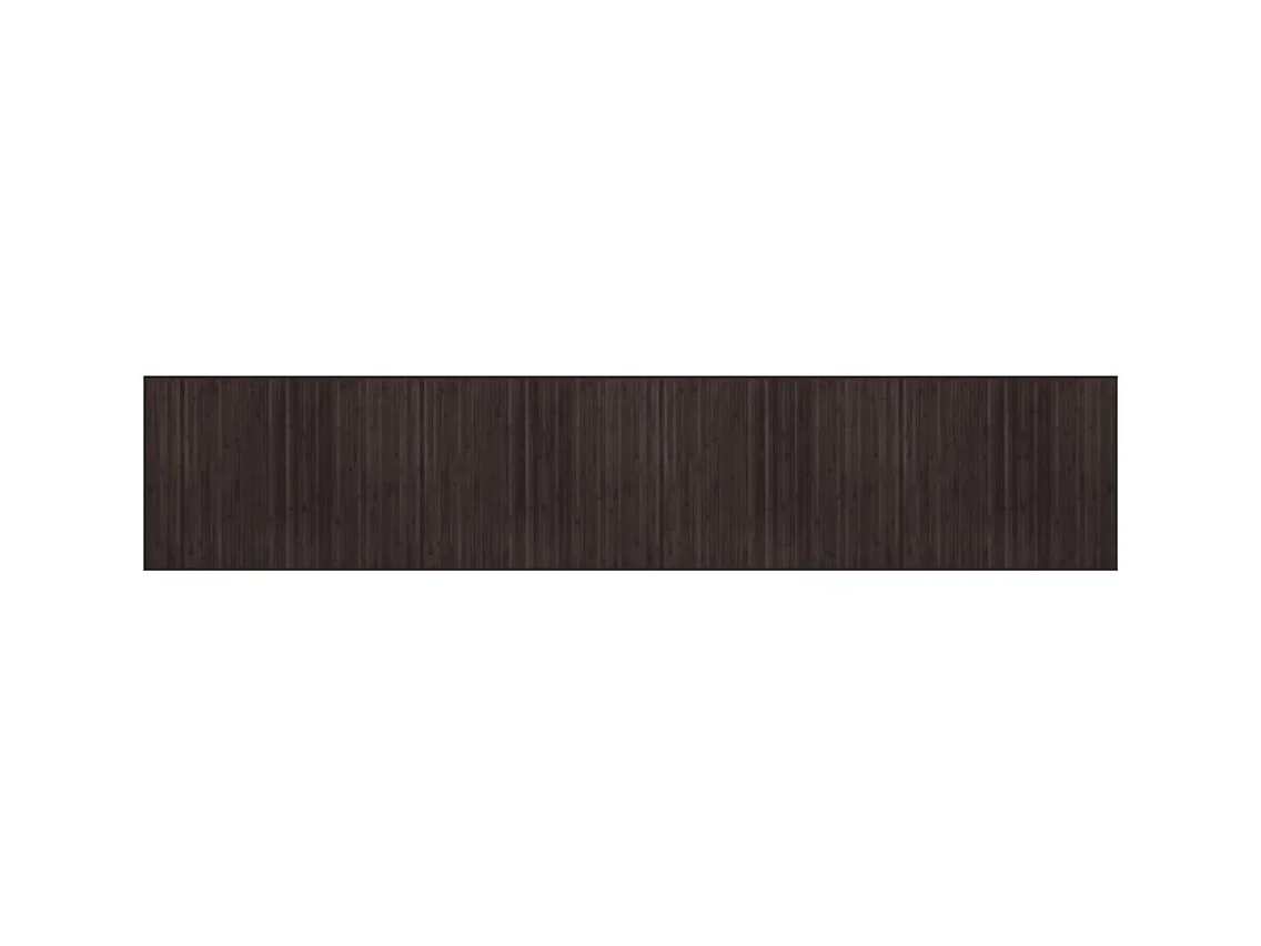 Senad  Tapis rectangulaire marron foncé 80x400 cm bambou