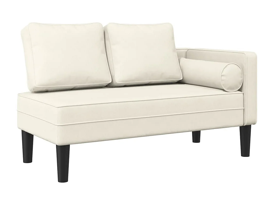 Clonlusk  Chaise longue met kussens fluweel crèmekleurig
