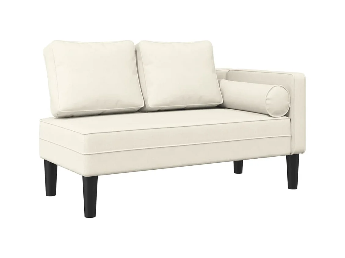 Clonlusk  Chaise longue avec coussins crème velours