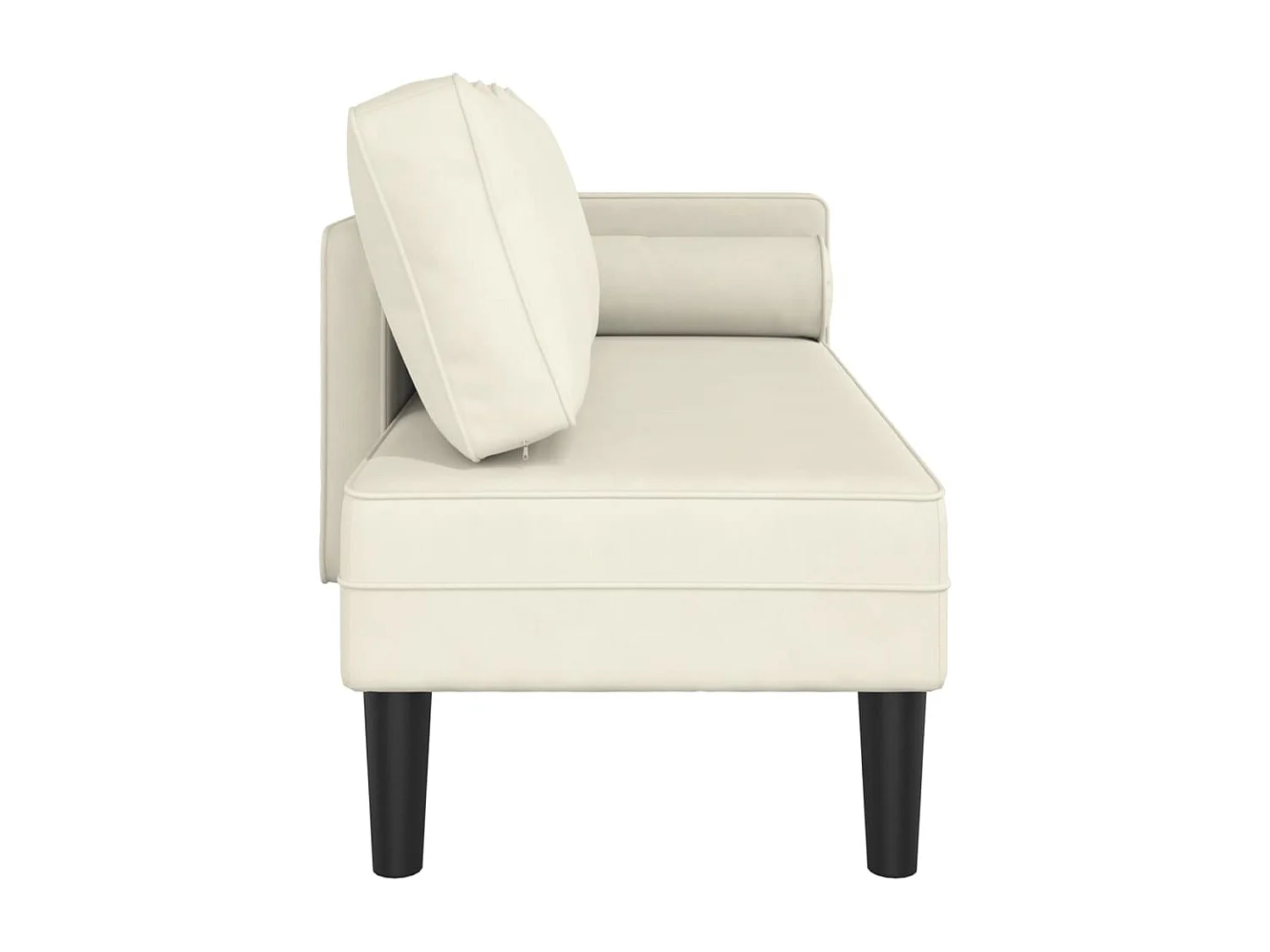 Clonlusk  Chaise longue avec coussins crème velours