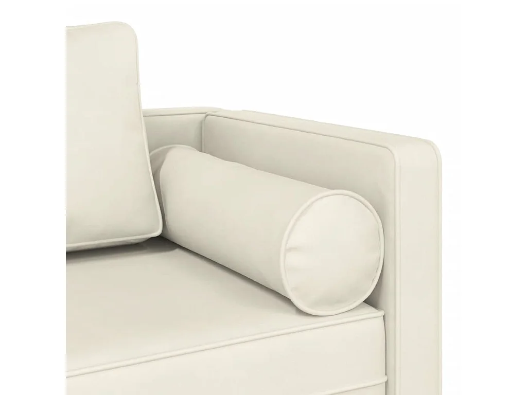 Clonlusk  Chaise longue avec coussins crème velours