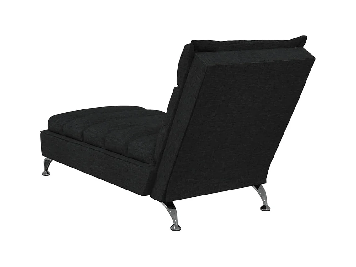 Saumur  Chaise longue avec coussins noir tissu