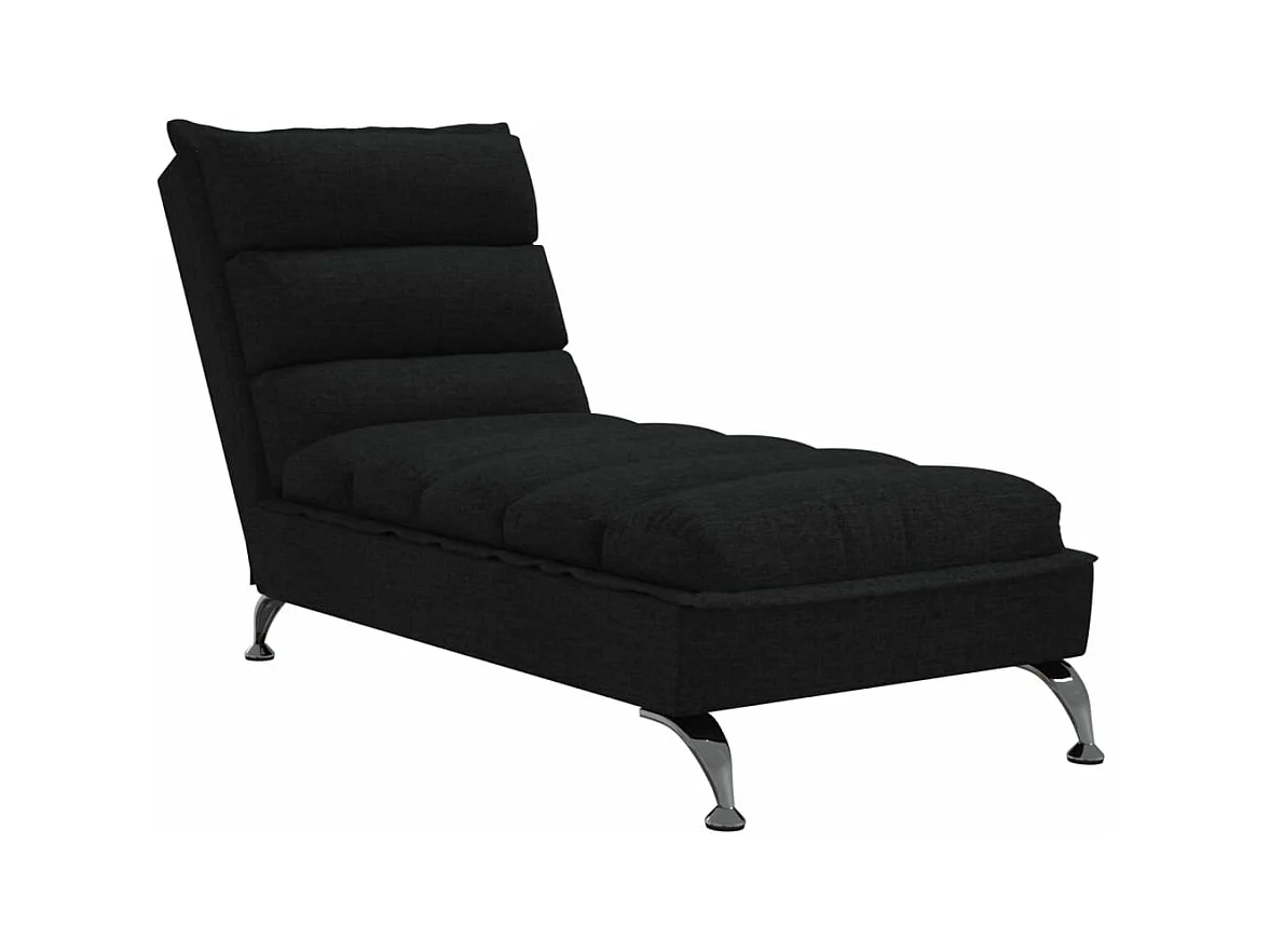 Saumur  Chaise longue avec coussins noir tissu