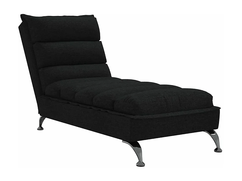 Saumur  Chaise longue avec coussins noir tissu