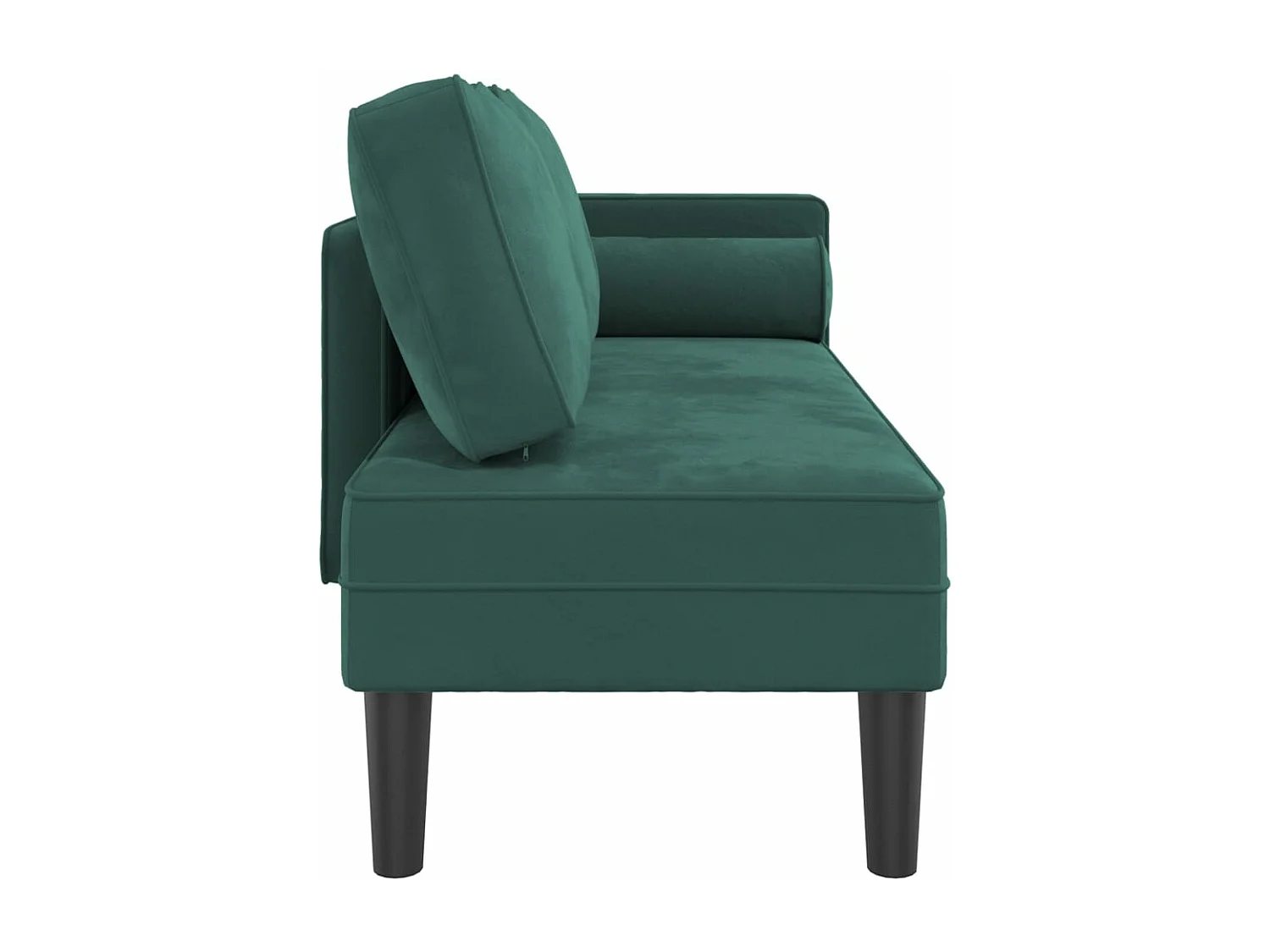 Clonlusk  Chaise longue avec coussins vert foncé velours