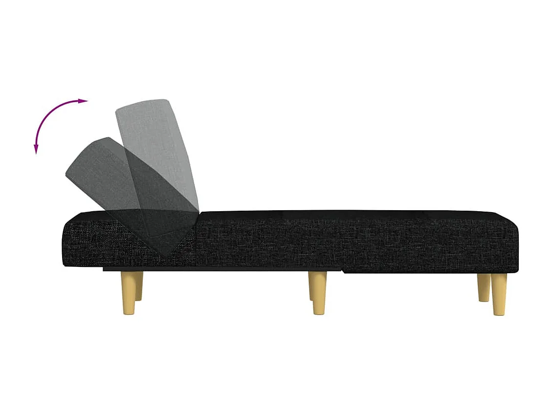 Périgueux  Chaise longue noir tissu