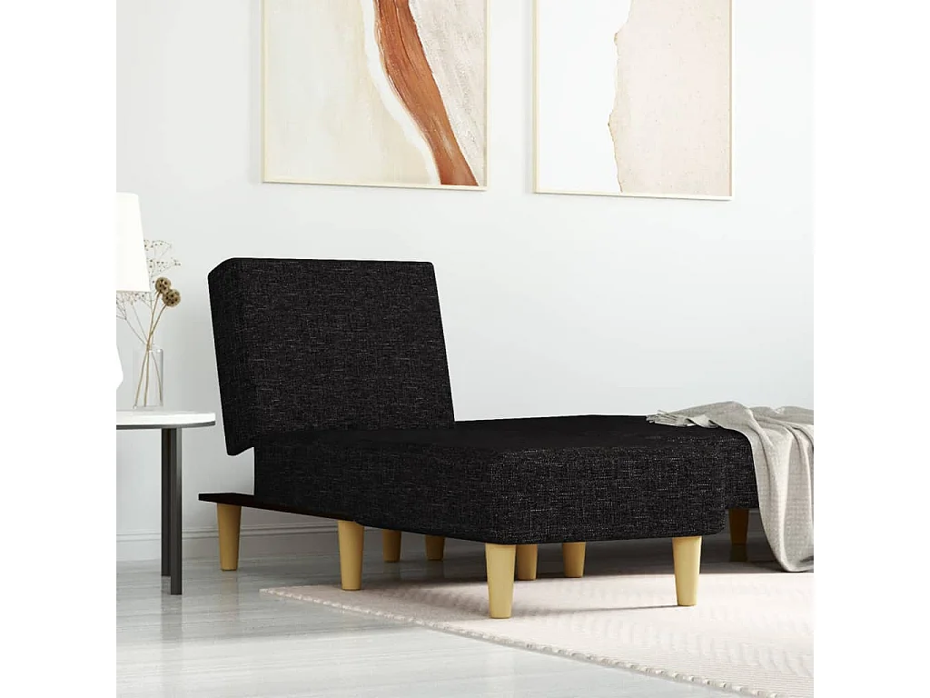 Périgueux  Chaise Longue in Tessuto Nero