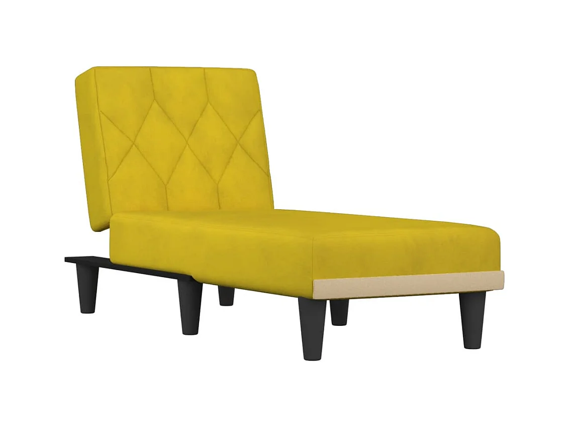 Sophie-Léonore  Chaise longue jaune velours
