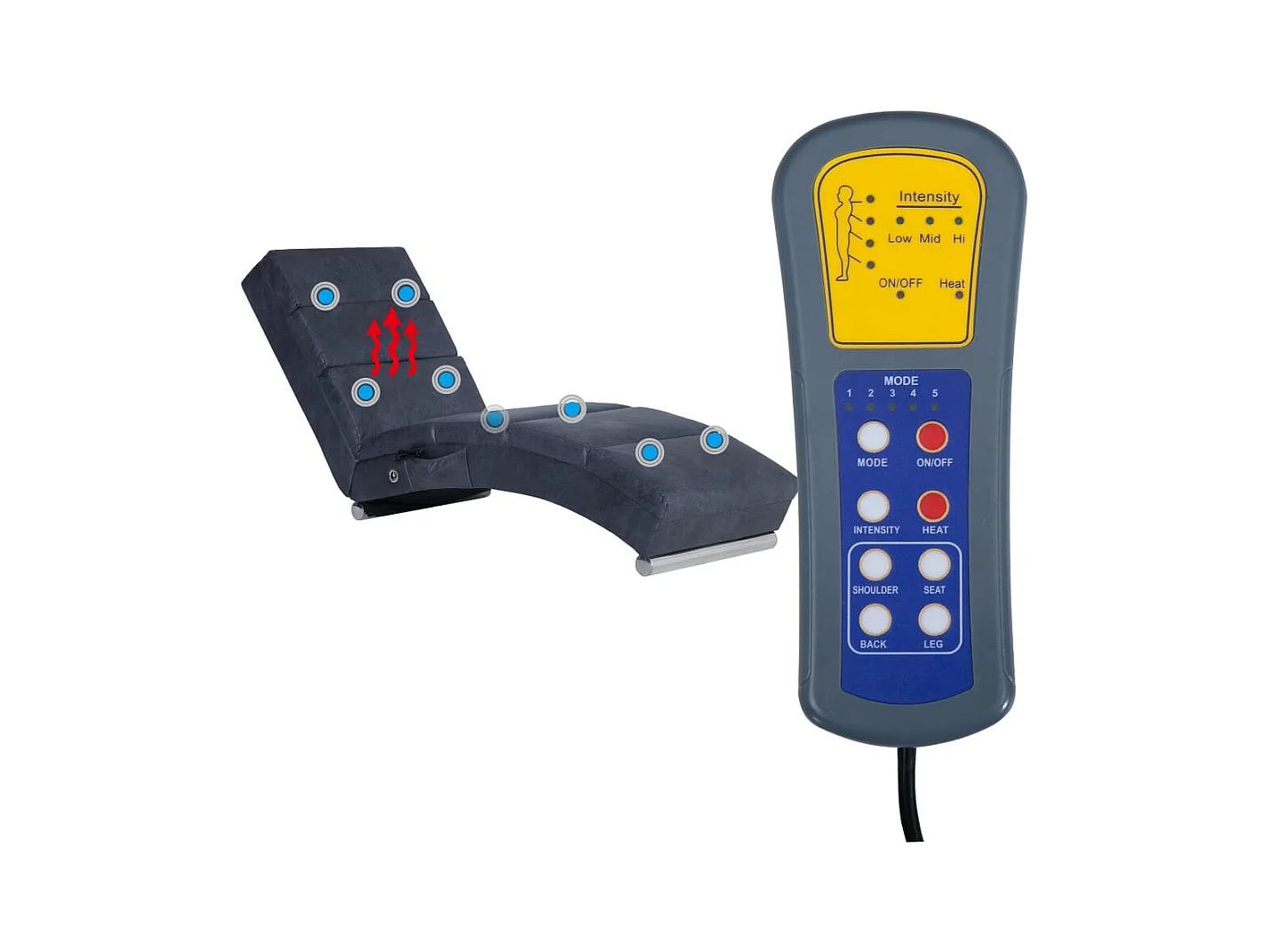 Puttershoek  Chaise longue de longue Gris Similicuir daim