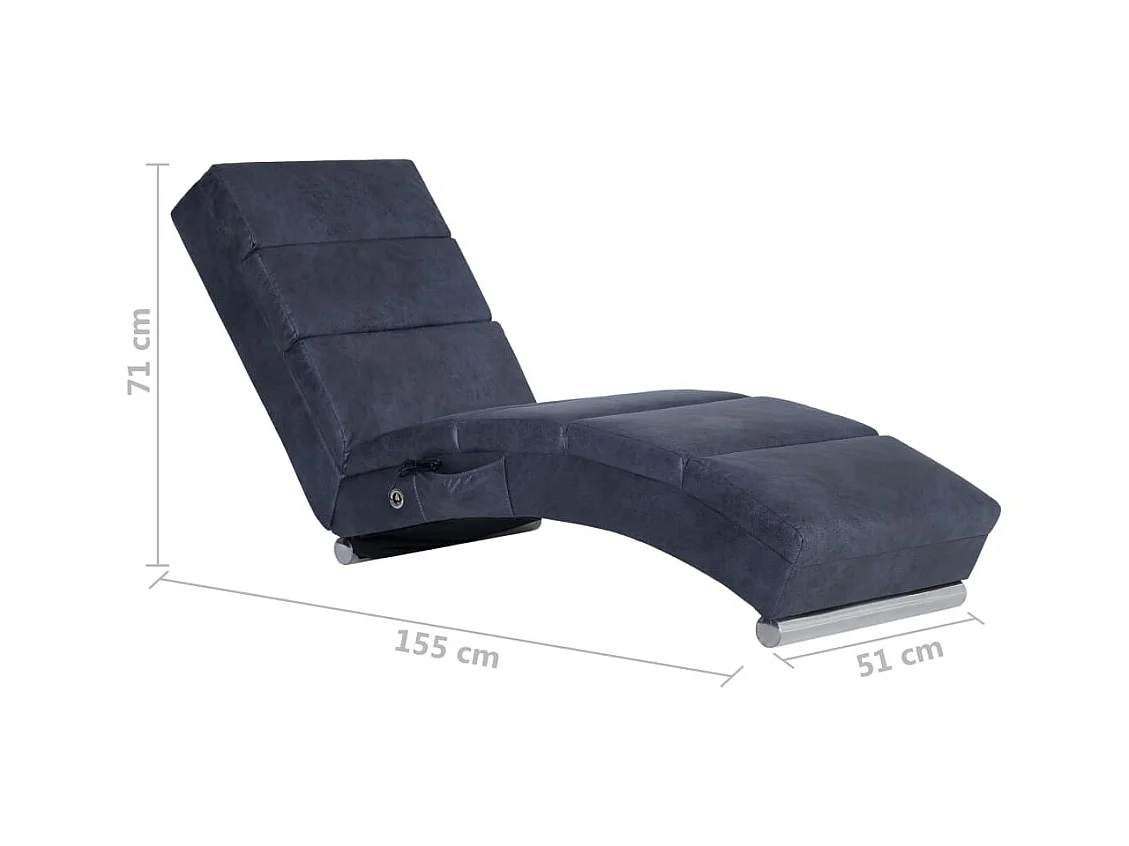 Puttershoek  Chaise longue de longue Gris Similicuir daim