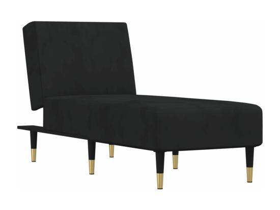 vente unique Prolenta Premium - Chaise longue noir velours