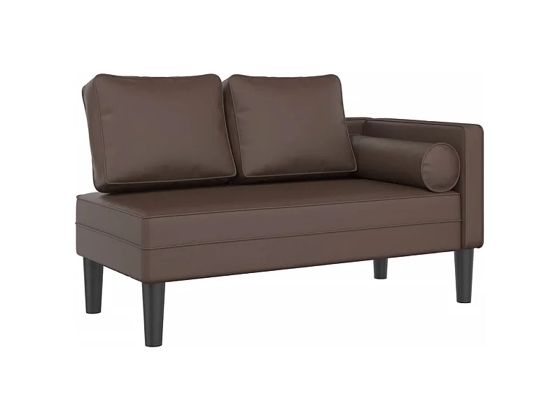 Chadron  Chaiselongue mit Kissen Braun Kunstleder