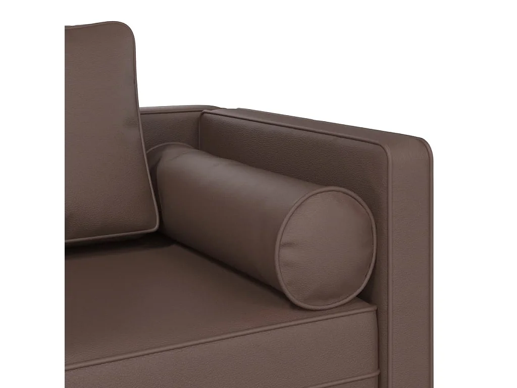 Chadron  Chaise longue avec coussins marron similicuir