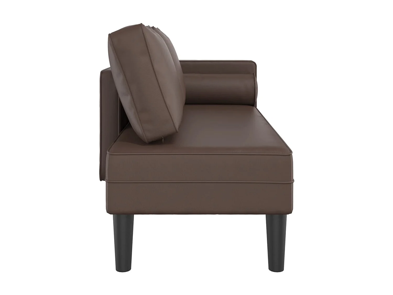 Chadron  Chaise longue avec coussins marron similicuir