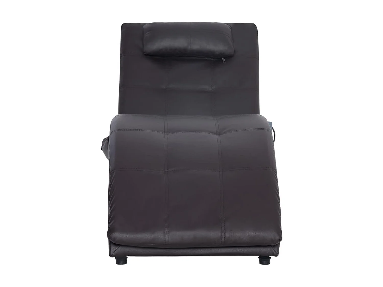 Dagar  Diván de masaje con almohada de cuero sintético marrón