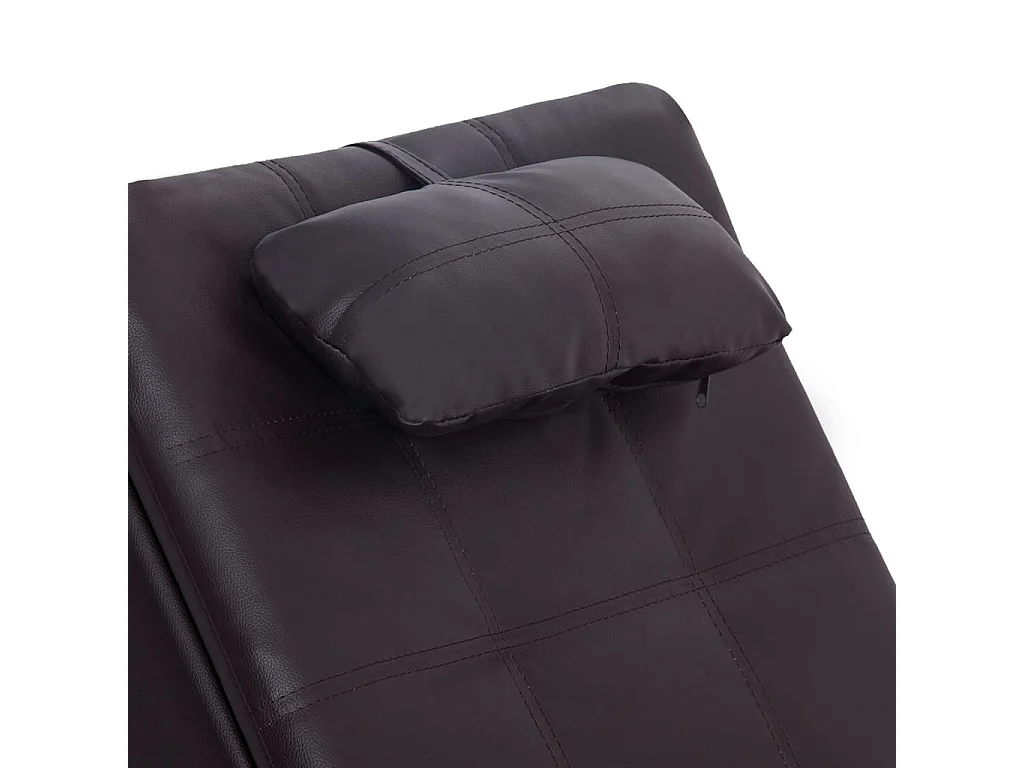 Dagar  Diván de masaje con almohada de cuero sintético marrón