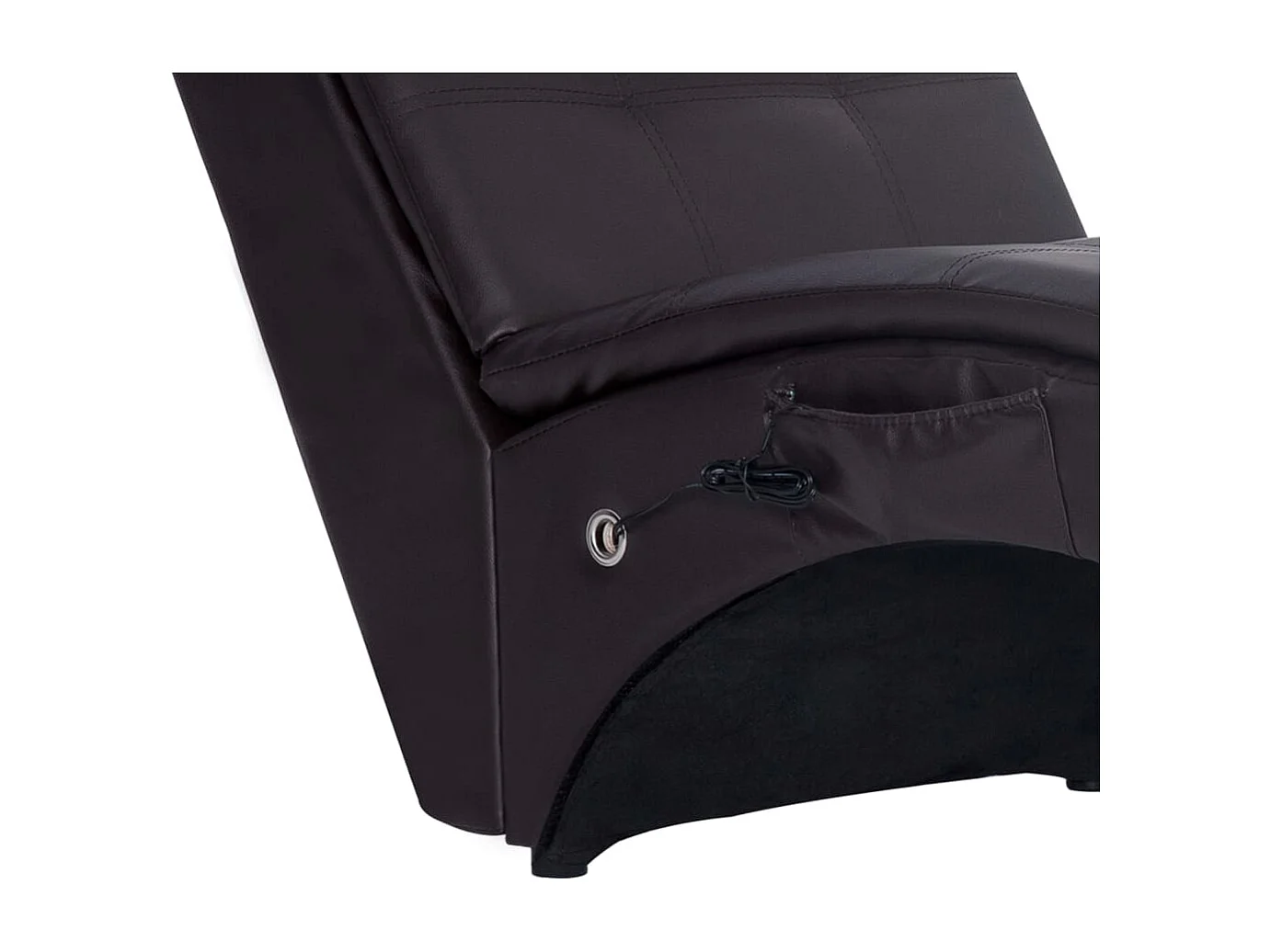 Dagar  Diván de masaje con almohada de cuero sintético marrón