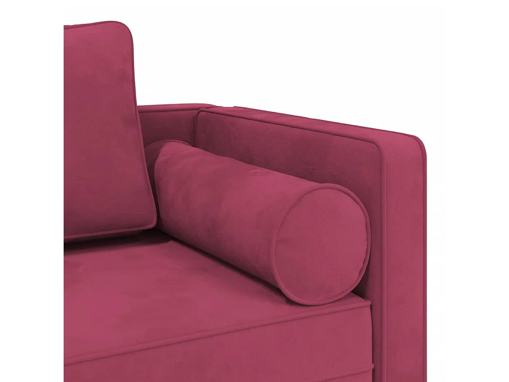 Clonlusk  Chaise longue met kussens fluweel wijnrood