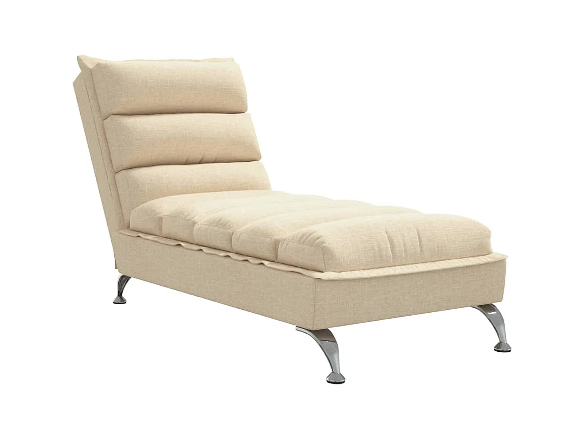 Saumur  Chaise longue met kussens stof crèmekleurig