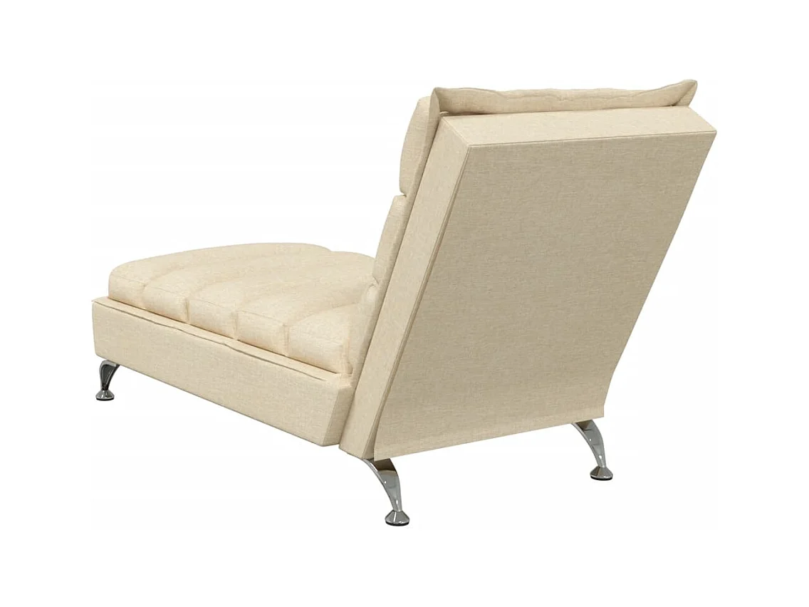 Saumur  Chaise longue avec coussins crème tissu