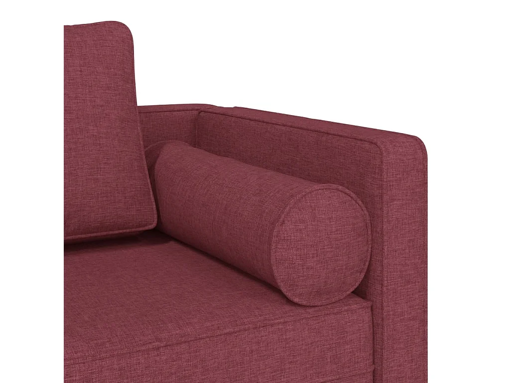 Isa  Chaise longue avec coussins rouge bordeaux tissu