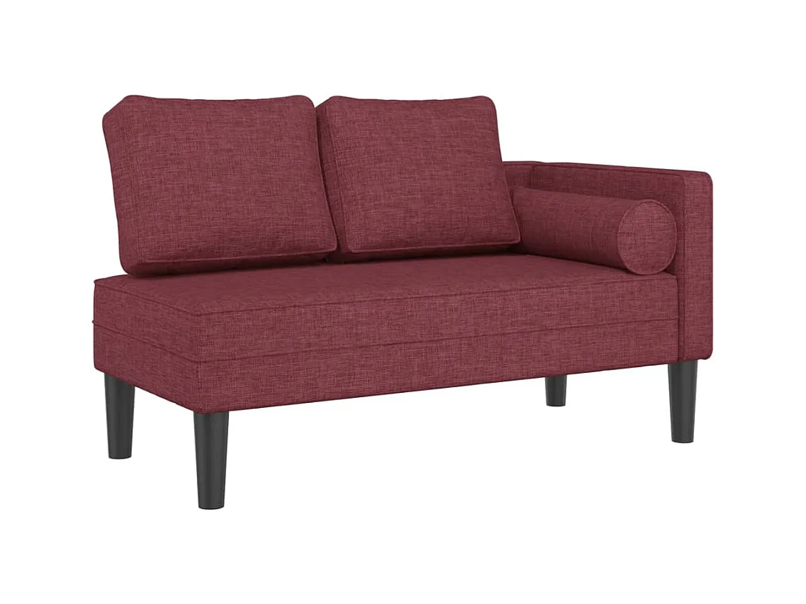 Isa  Chaise longue avec coussins rouge bordeaux tissu