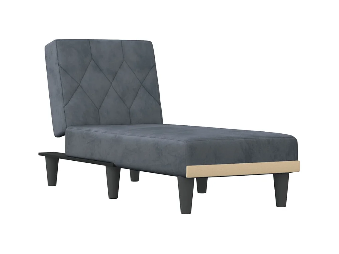 Sophie-Léonore  Chaise longue gris foncé velours