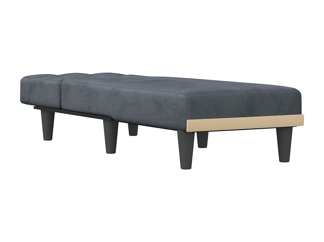 Sophie-Léonore  Chaise longue gris foncé velours