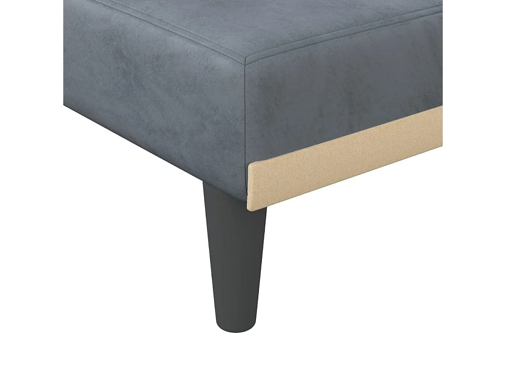 Sophie-Léonore  Chaise longue gris foncé velours