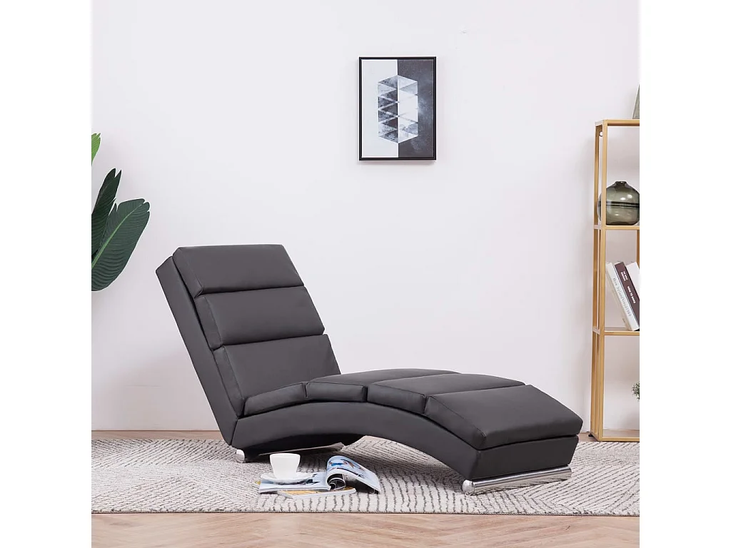 Eugenio  Diván de cuero sintético gris