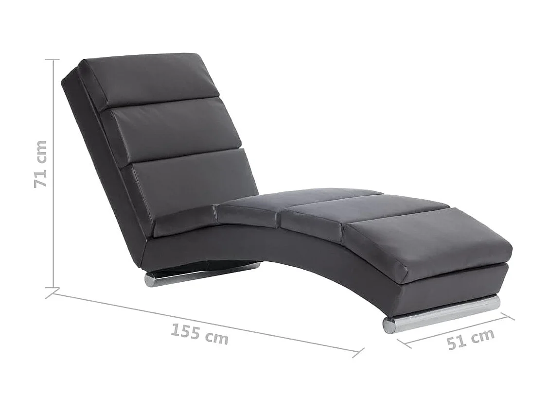 Eugenio  Diván de cuero sintético gris