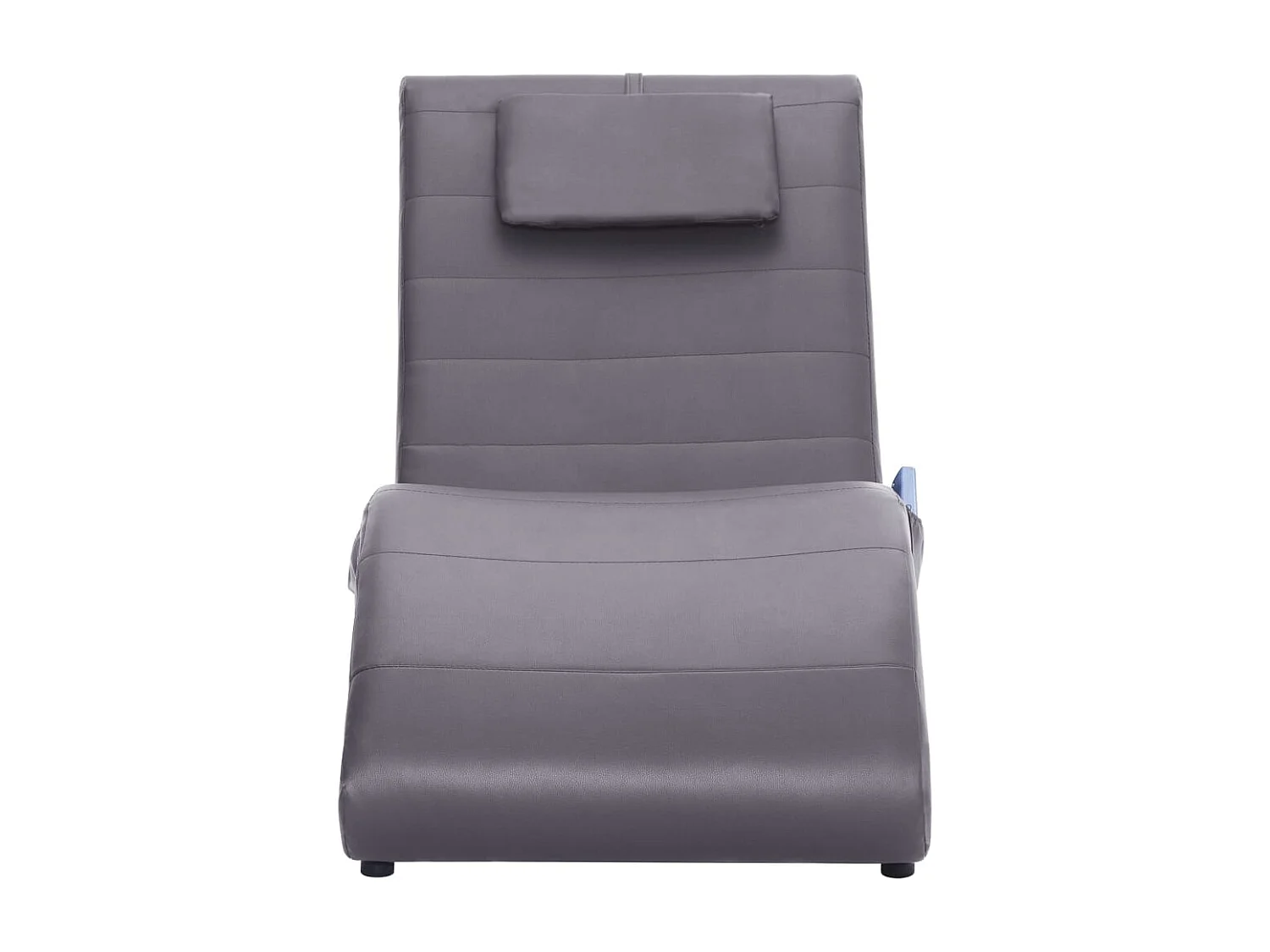 Fjorin  Chaise longue de massage avec oreiller gris similicuir