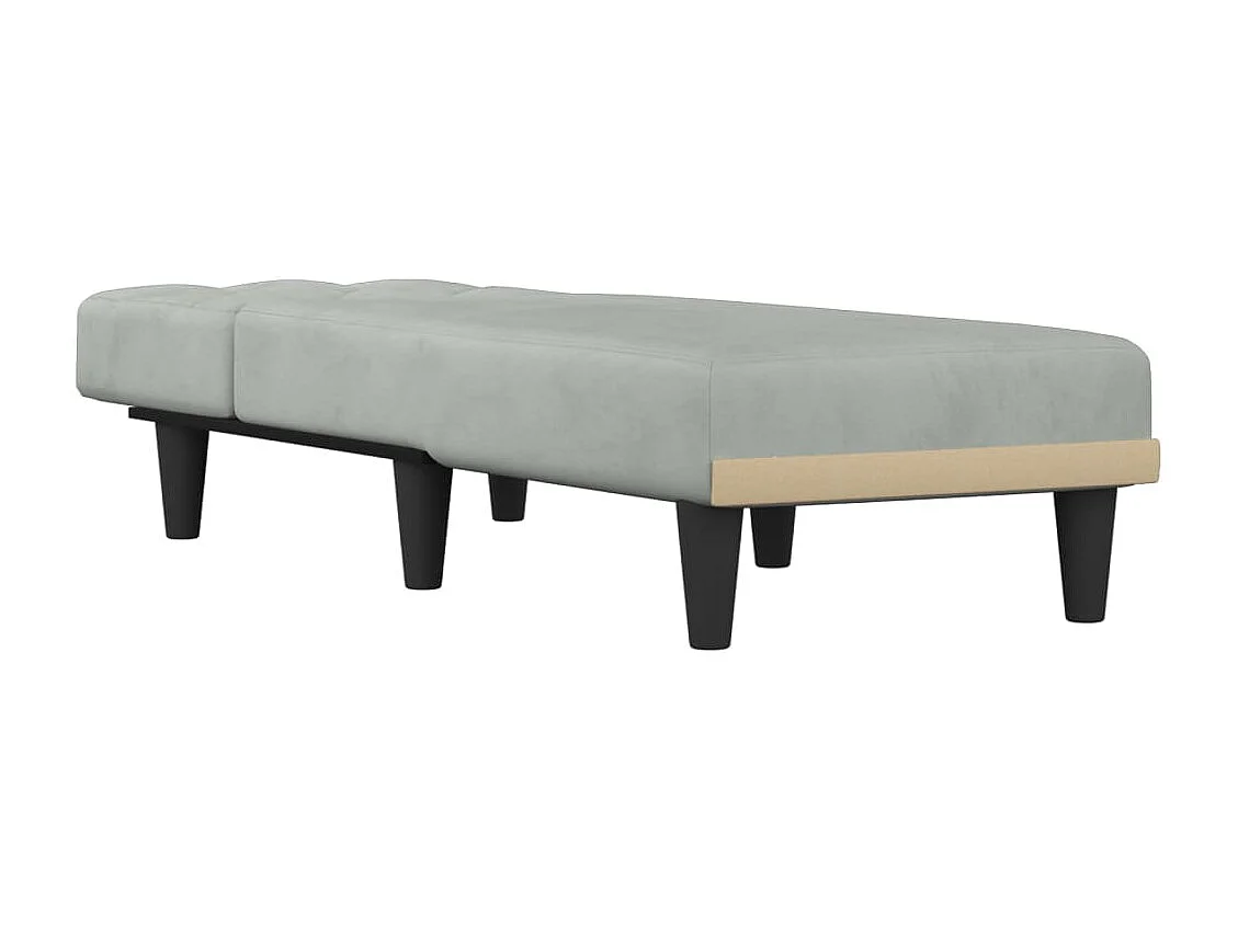 Sophie-Léonore  Chaiselongue Hellgrau Samt