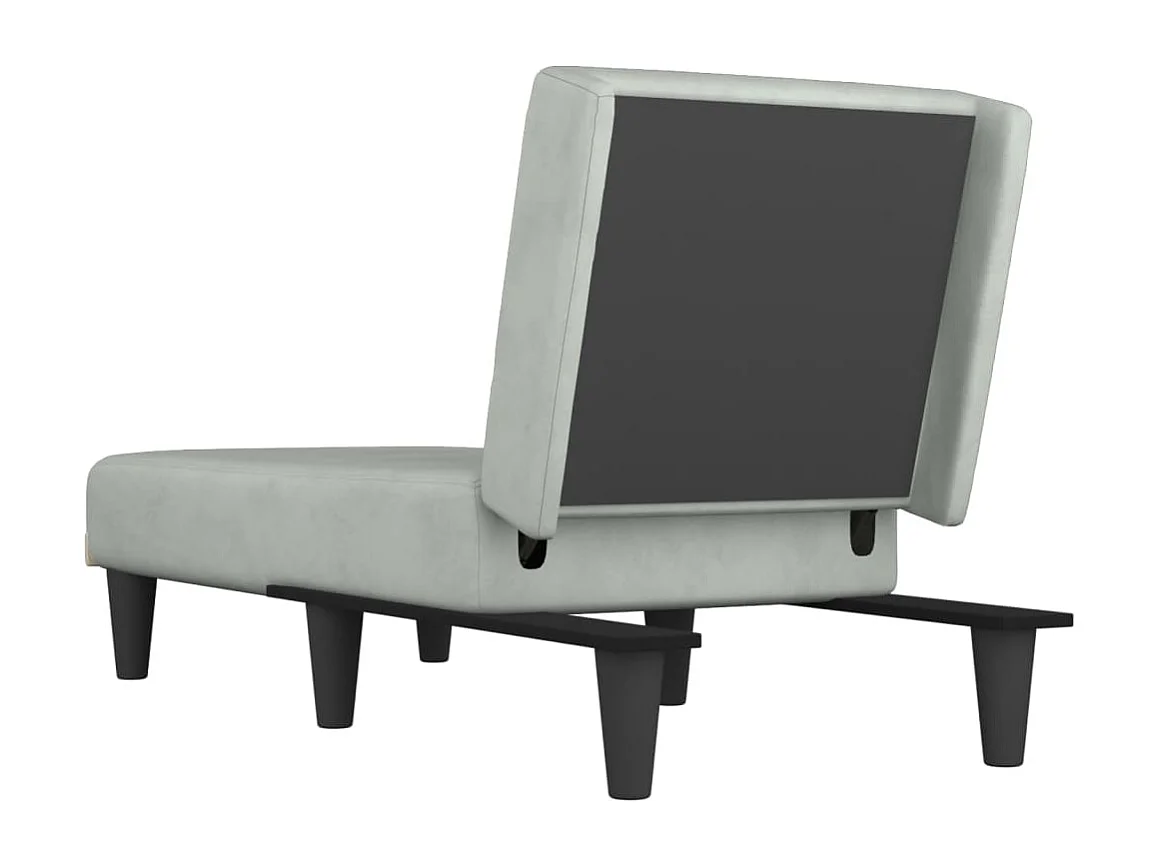 Sophie-Léonore  Chaiselongue Hellgrau Samt