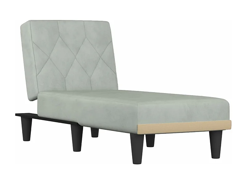 Sophie-Léonore  Chaiselongue Hellgrau Samt