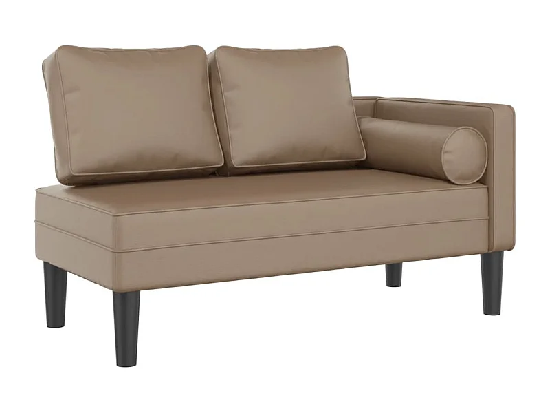 Chadron  Chaiselongue mit Kissen Cappuccino Kunstleder