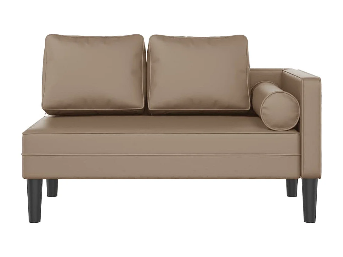 Chadron  Chaise longue avec coussins cappuccino similicuir