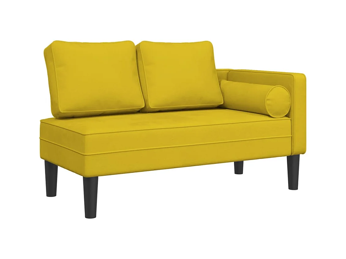 Clonlusk  Chaise longue avec coussins jaune velours