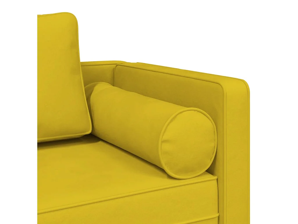 Clonlusk  Chaise longue avec coussins jaune velours