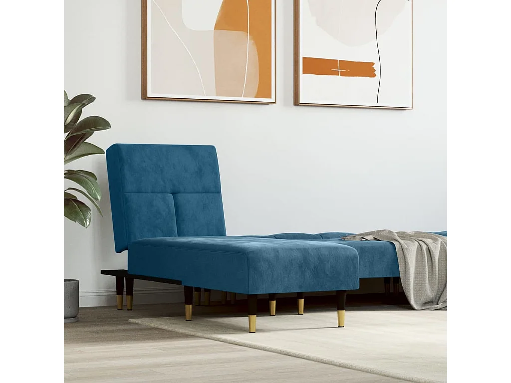 Alfta  Chaise longue bleu velours