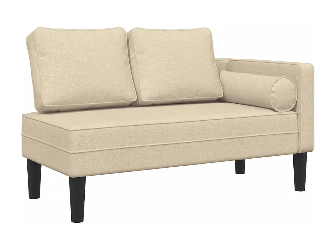 Isa  Chaise longue met kussens stof crèmekleurig