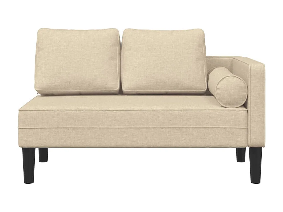 Isa  Chaise longue met kussens stof crèmekleurig