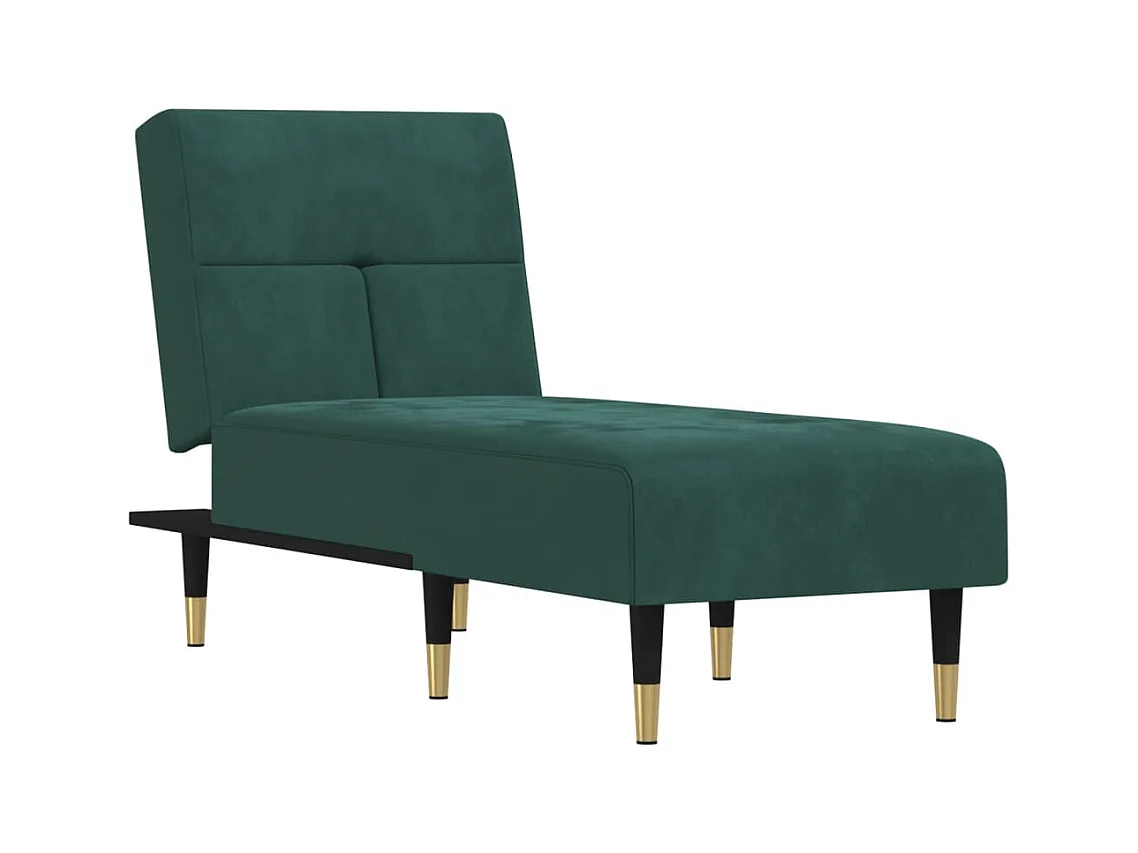 Alfta  Chaise longue vert foncé velours
