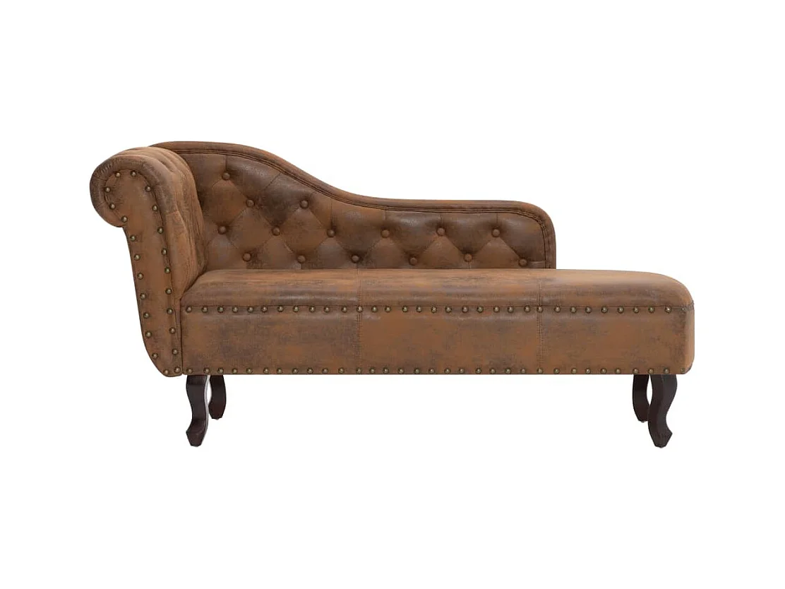 Cador  Chaiselongue Braun Wildleder-Optik