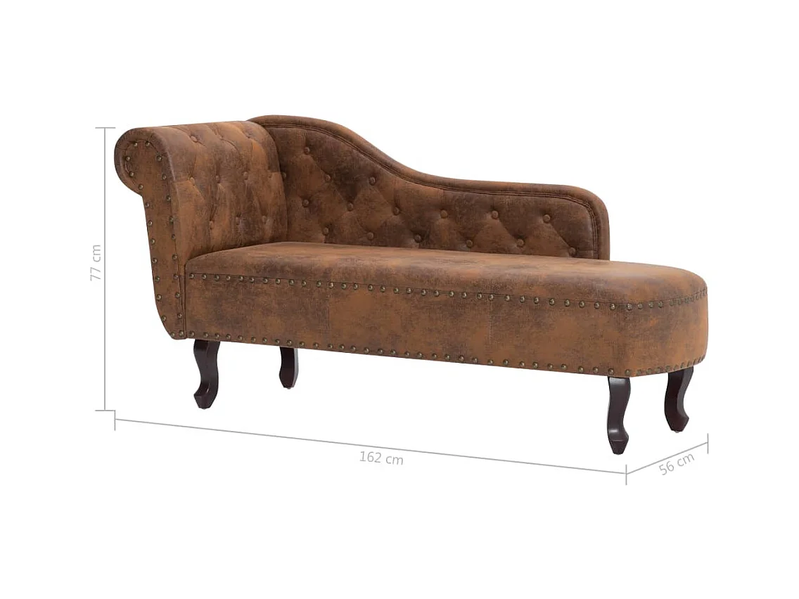 Cador  Chaiselongue Braun Wildleder-Optik