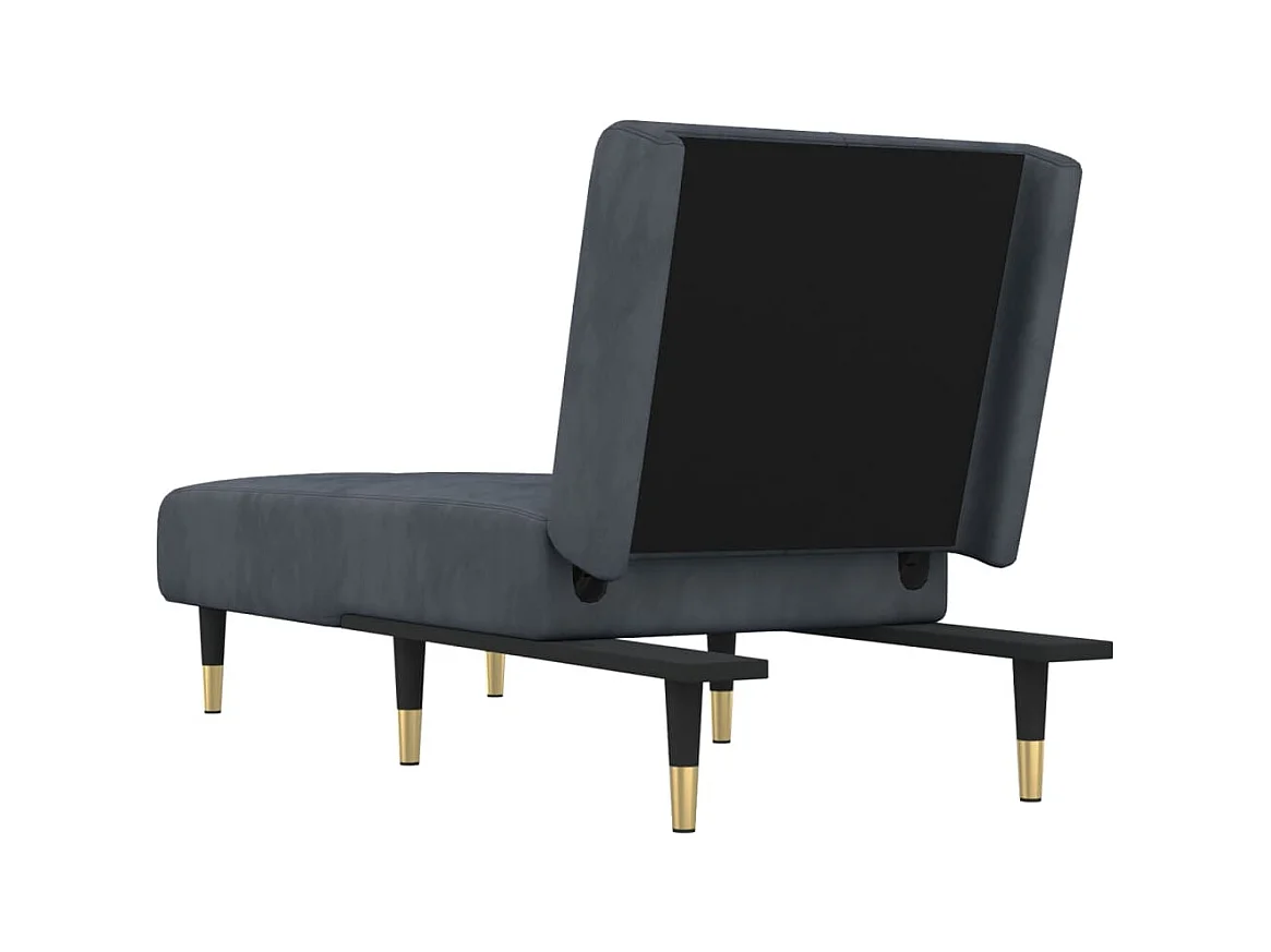 Claire-Noémie  Sofá diván de terciopelo gris oscuro